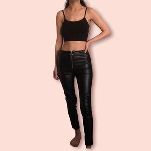 ZARA Black Faux-Leather Pants
